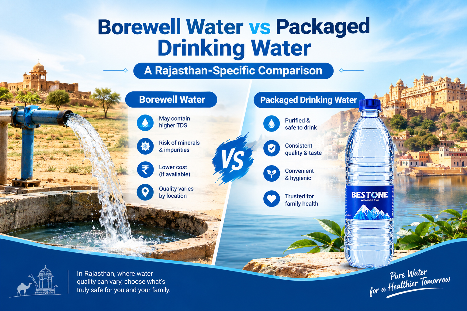 Borewell Water vs Packaged Drinking Water: A Rajasthan-Specific Comparison