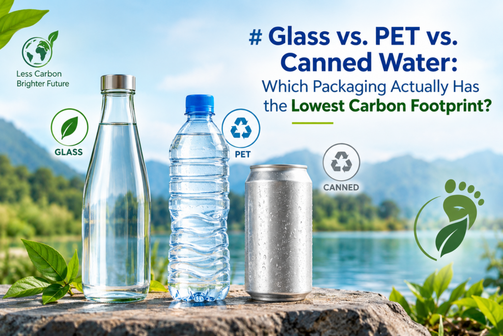 Glass vs. PET vs. Canned Water: Which Packaging Actually Has the Lowest Carbon Footprint?